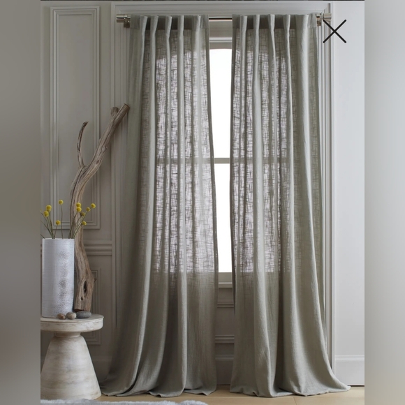 NWT! Quince Cotton Sheer Gray Curtains- Set Of 2 Panels! 48"x84" (713) - Picture 1 of 10